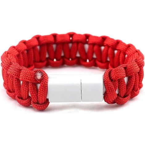 Câble de charge USB vers micro USB pratique avec bracelet intégré pour le chargement, embouts de câble, adaptateur secteur et accessoires de charge ( ) (1/4)