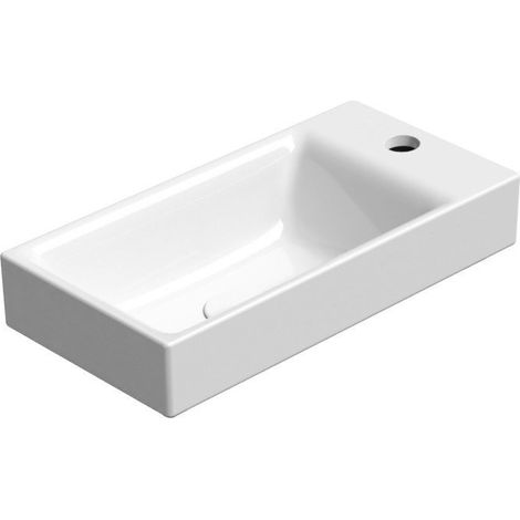Lavabo en céramique NUBES 50x25cm, droite/gauche, blanc ExtraGlaze (1/3)