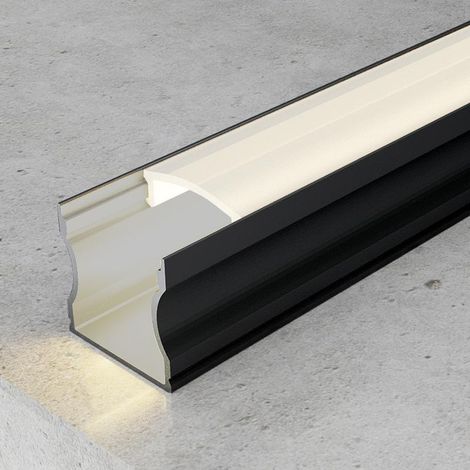 IluminaShop - Perfil de Aluminio U High para Tiras Lacado Negro 12V/24V 2 Metros (1/3)