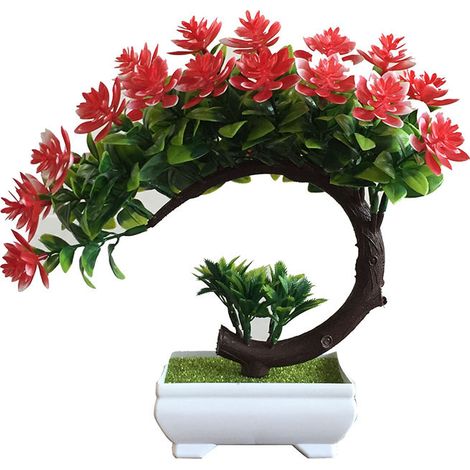 Fleur De Lotus Lunaire Artificielle - Plante En Pot Simulée Pour Décoration Intérieure Et Extérieure - Rouge - 1 Pièce (1/3)