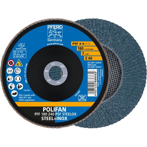 Fächerschleifscheibe PFF 180 Z 40 PSF/22,23 (1/5)