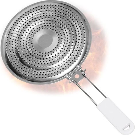 Plaque de mijotage de garde de flamme de réducteur de diffuseur de chaleur, acier inoxydable épaississant pour les cuisinières électriques et à gaz (1/5)