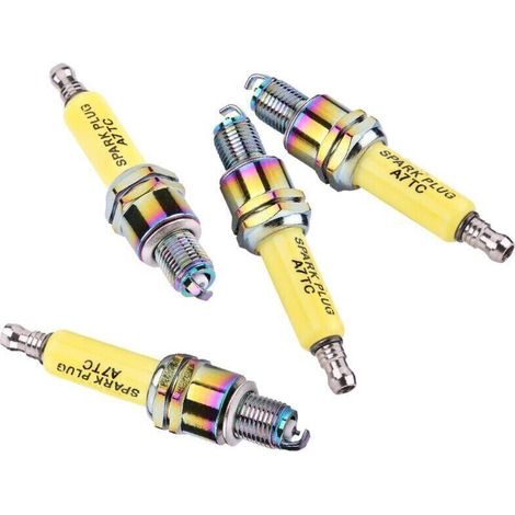 - Pack de 4 Bougies D'allumage, Bougie D'allumage Iridium pour Moto Scooter ATV Dirt Bike D8TC A7TC(A7TC) (1/4)