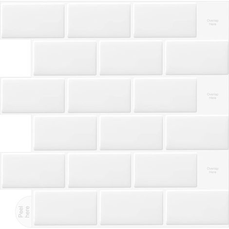 Adhesivo autoadhesivo 3D para azulejos de cemento, para pared, protector contra salpicaduras, impermeable, para cocina, baño, ladrillo blanco