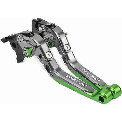 Accessoires uniques pour motos Honda PCX125, PCX150 et PCX160 : leviers de frein et d'embrayage réglables, pliables et extensibles (vert titane). (1/5)