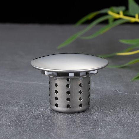 Panier de lavabo avec filtre, filtre anti-cheveux pour lavabo, couvercle de bonde, bouchon de vidange (1/5)