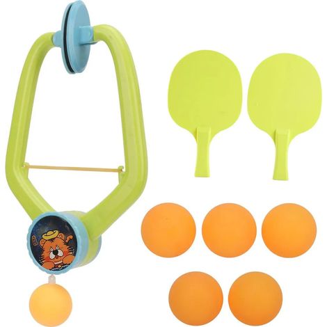 Ensemble d'entraînement de tennis de table suspendu pour enfants - Jeu de ping-pong d'intérieur avec raquettes et balles, portable, jouet d'interaction parent-enfant (1/5)