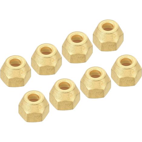 8 Paquet 1/4 SAE Filetage Laiton Évaser Capuchon Matte Surface (1/5)