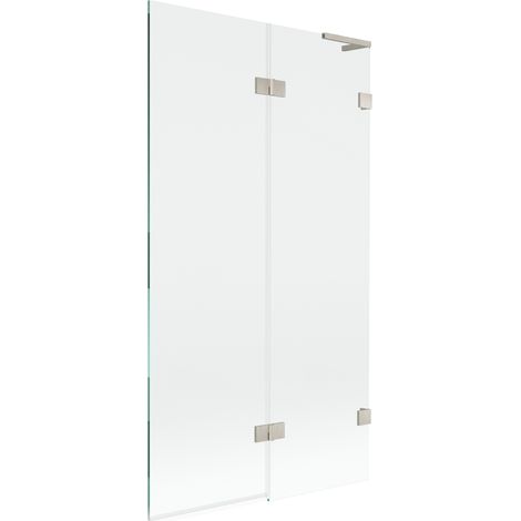 Paroi de baignoire Mexen Lunar L 2 volets droit 100 x 150 cm, transparent, nickel brossé - 897L-100-100-97-00-P (1/5)