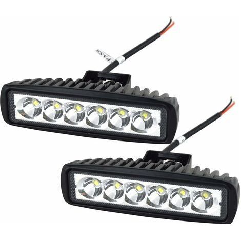 2 x 15,2 cm 18W LED Lampe de Travail Bar Spot Off Road Camion SUV 4WD Conduite Feux de Brouillard(2x18 FGB-Spot) (1/5)