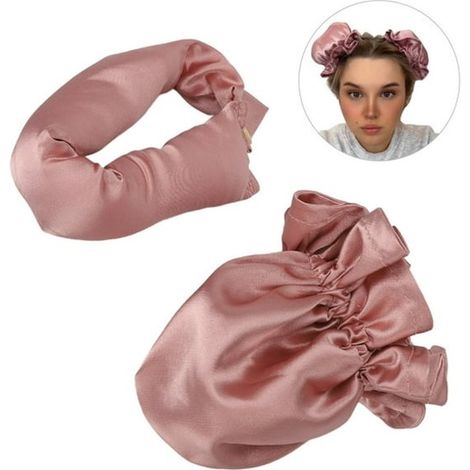 Brosse à cheveux simple - rose - sans chaleur - Bigoudis & rouleaux - ruban en satin - 2 pièces (1/5)