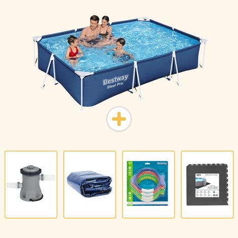 Bestway Bestway Steel Pro Rectangulaire - 300x201x66 cm - 5-pièces S177 (1/5)