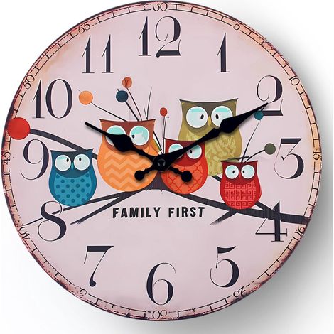 Reloj De Pared - Reloj De Cuarzo Silencioso 30 Cm - Acabado Imitación Madera - Para Salón Cocina O Despacho - Unidad (1/5)