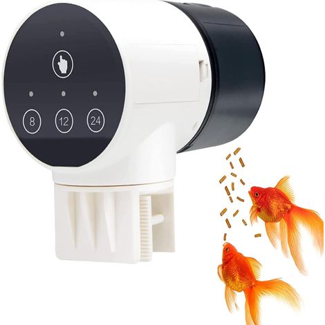 Distributeur automatique de nourriture pour aquarium programmable rotation trois cent soixante degrés avec batterie pour poissons (1/5)