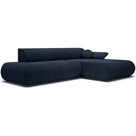 Selsey Armone – Ecksofa mit Schlaffunktion, Chenille, Ottomane rechts, Dunkelblau