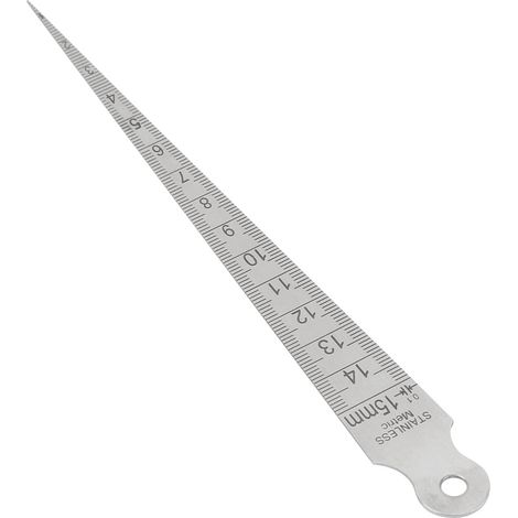 jauge d'épaisseur conique en acier inoxydable pour soudage, outil d'inspection de trous 0-15 mm (1/5)