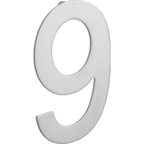 Chiffre 9 à visser, inox, H.100mm - (1/2)
