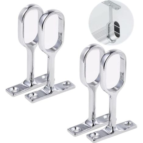Ensemble de 4 supports transversaux pour penderie, forme ovale, support à bride, vis non incluses. (1/5)