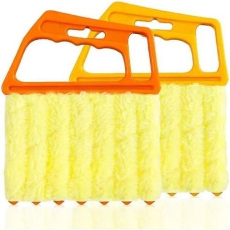 PA Brosse de nettoyage pour stores vénitiens - Tête de brosse à 7 lames pour un nettoyage facile des stores, claviers et climatiseurs - Accessoires d'entretien pour la maison et la voiture - (1/4)