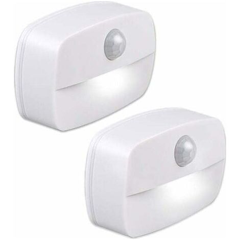 2 pcs Wall light with self-adhesive motion sensor, bathroom wall light, suitable for bedroom, hallway (white light)-Fei Yu (1/4)