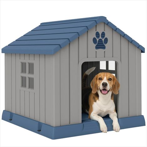 Cage de transport pour animaux Abri chien en plastique effet bois (1/5)