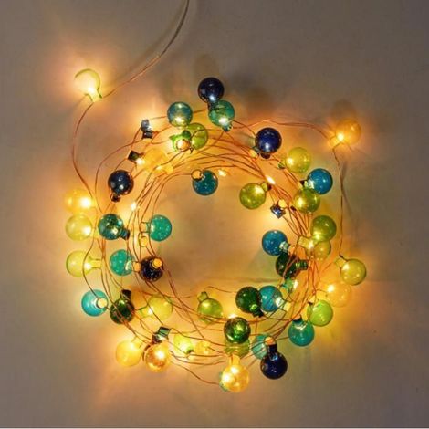 Guirlande Lumineuse Noël - 50 LED RGB 5 m - Décoration Intérieure Extérieure - Alimentation Piles AAA - 1 Pièce (1/2)