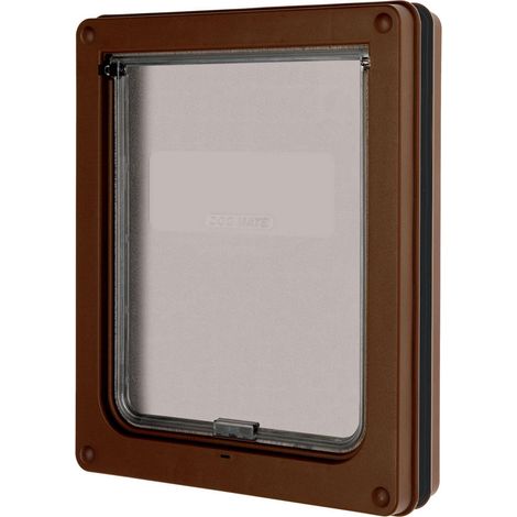 Trappe d'accès facile marron pour animaux de petite taille - Porte intérieure pratique pour chat et chien, panneau amovible, installation simple, idéale pour maison et jardin. (1/5)