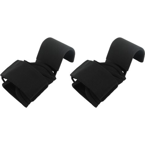 Crochets de musculation réglables, antidérapants, sangles de poignet robustes pour tractions, pour hommes et femmes, lot de 2, noir (1/5)