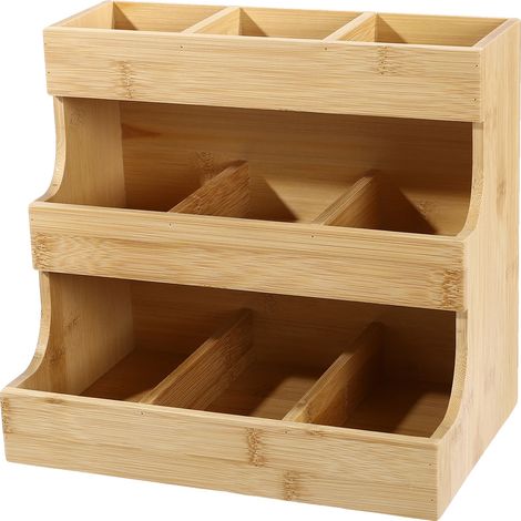 Organisateur, Construction en Bambou, 9 Compartiments, en bois (1/2)
