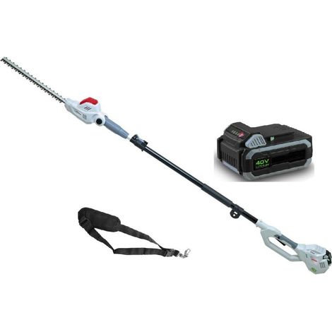 Taille Haie sur perche télescopique 40V - Lame de 43cm -Batterie Lithium 2,5Ah + Chargeur Led 40V - Sangle d'épaule IKRA (1/5)