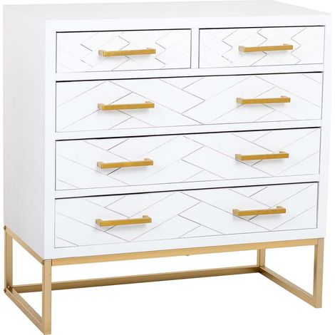 Cómoda de 4 cajones madera y metal 80x39.5x81h cm (1/5)