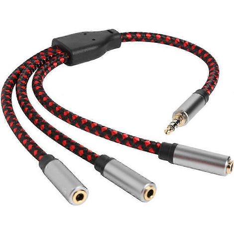 Câble d'extension répartiteur audio en Y pour casque, adapté à une connexion audio à trois voies. (1/5)