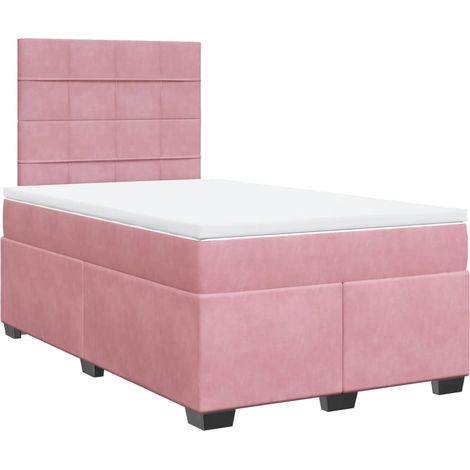 Maison Exclusive - Giroletto a Molle con Materasso Rosa 120x200 cm in Velluto (1/5)