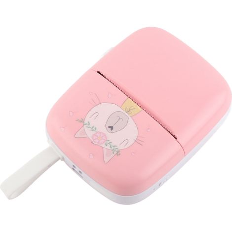 Mini imprimante thermique de poche (HD, Bluetooth, sans encre) pour étudiants, rose (1/5)