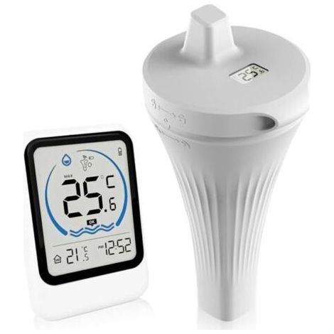 Thermomètre étanche sans fil pour piscine (IP68), flottant, précis et rapide – idéal pour bassins intérieurs/extérieurs, aquariums, baignoires et étangs (1/4)
