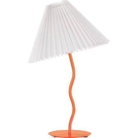 Lámpara de mesa moderna minimalista base de metal pantalla plisada sintética naranja Alwero