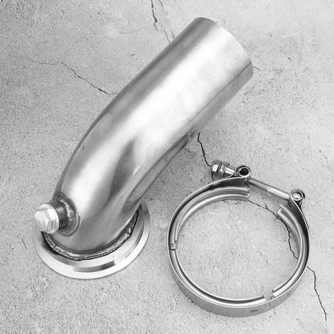 Edelstahl-Turbo-Auspuffkrümmer 90 Grad für Hy35 HX He351 mit V-Band-Flanschschelle (1/5)
