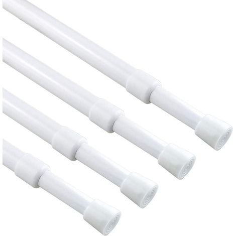 4 barras de cortina extensibles 30–50 cm – Instalación sin perforación – Ideales para puertas y ventanas, cocina, baño y dormitorio (1/5)