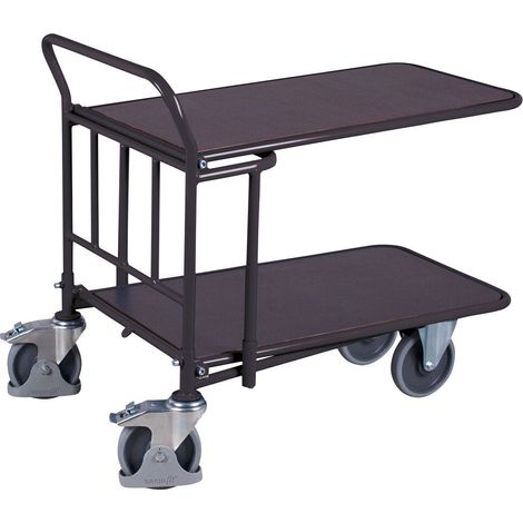 VARIOfit CC-Wagen mit 2 Ladeflächen 1030x600mm aus Siebdruckplatten RAL 7016 Anthrazitgrau