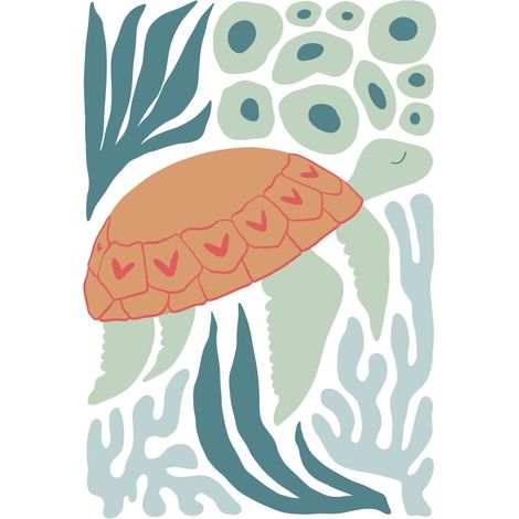 Tableau sur toile illustration tortue 100x140 cm - Impression sur Toile Murale Décorative - Image imprimée en HD sur Toile - Toile sur Châssis en Bois FSC - Fabriqué en France (1/5)