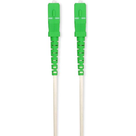Jarretière fibre optique à fibre optique, SMF (monomode), SC/APC, 100 Gbit/s, 2 m, Blanc, Coffret cadeau avec verrou européen (1/3)