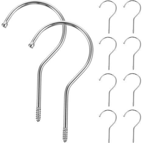 10 crochets à vis, 10 cm, 38 mm, inox, pour vêtements, à visser (1/5)