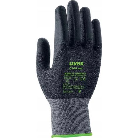 Guantes de trabajo Uvex C300 resistentes a cortes y al agua, talla 9 (1/2)
