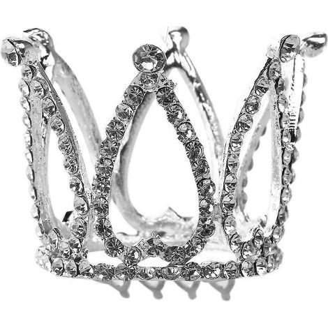 Kindertiara/Haarspange/Haarreif/Haargummi (Herzmotiv) mit Strasssteinen – Silber (1/3)