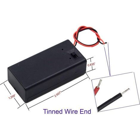 6-teilige Aufbewahrungsbox für 9-V-Batterien mit Ein-/Ausschalter und Deckel, 6er-Packung 9-V-Batterieanschlusskabelhalter, Schnappanschlusskabel, Typ I (1/5)