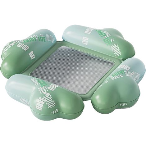 Lit Flottant Pliable en Tissu Maillé, Matelas d'Eau Gonflable pour Piscine et Plage, Chaise Longue Portable pour Activités Nautiques