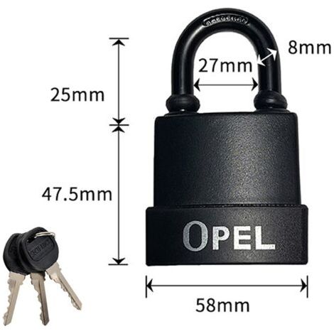 Cadenas Haute Sécurité [A Clé] [Boîtier en plastique PVC anti-poussière] [Extérieur - Anti-rouille] [Pack de 2] - Idéal pour les remises,garages,clôtures et les portails 55mm nior (1/3)