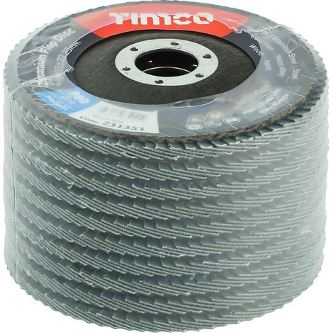 TIMCO Set of Flap Discs Zirconium Type 29 Conical P80 Grit - 115 x 22.23