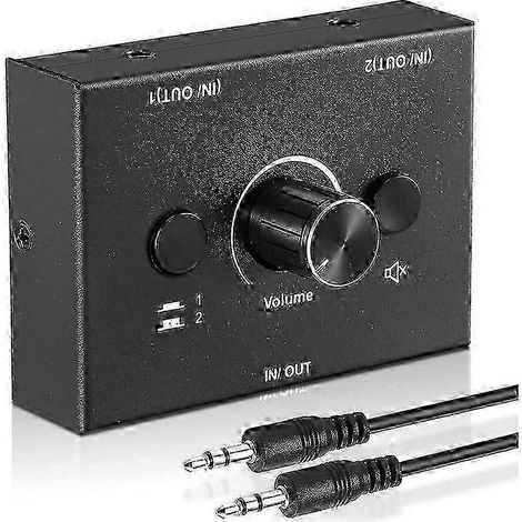 Commutateur audio 5 mm, 2 entrées 1 sortie / 1 entrée 2 sorties, boîtier de commutation audio, 0703 (1/5)