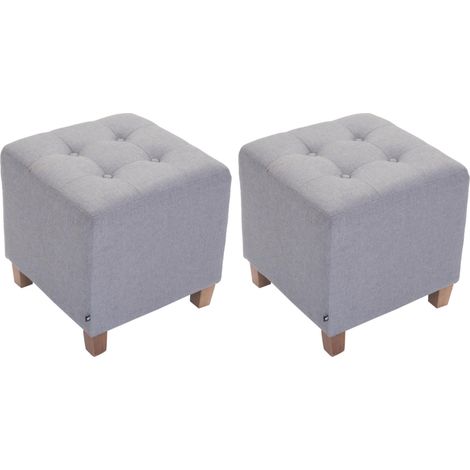 2er Set Sitzhocker Pharao hellgrau